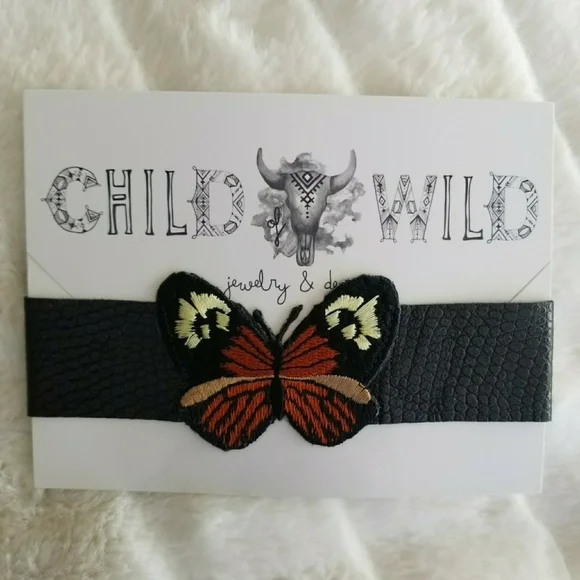 CHILD OF WILD // ltd ed monarch butterfly patch python embossed leather - Picture 2 of 15